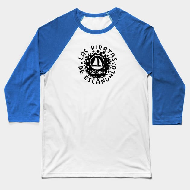 Las Piratas de Escandalo Baseball T-Shirt by badlydrawnbabe